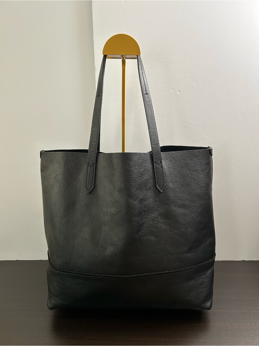 J Crew - Downing Black Leather Tote Bag